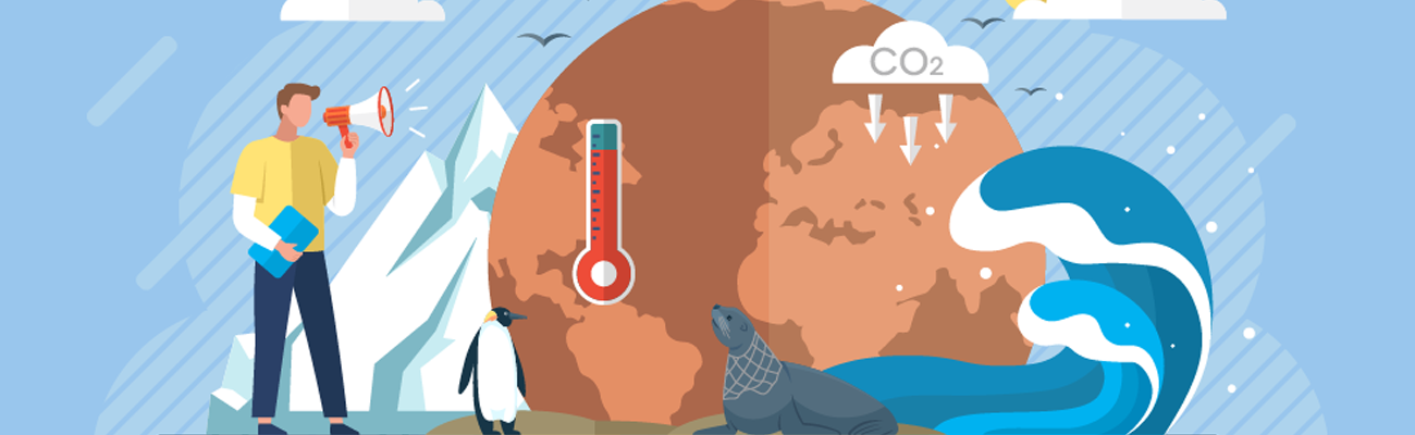 Man calling attention to Global Warming