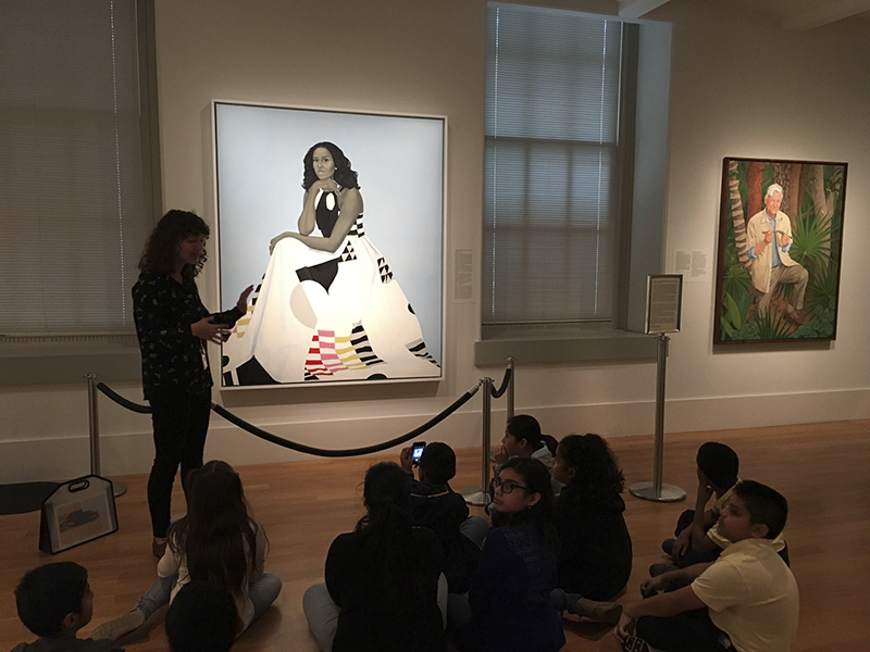 art-students-learning-about-Michelle-Obama-portrait.jpg