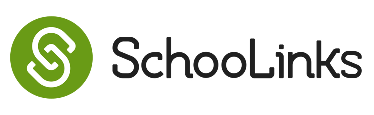 SchooLinks logo in green with title in black